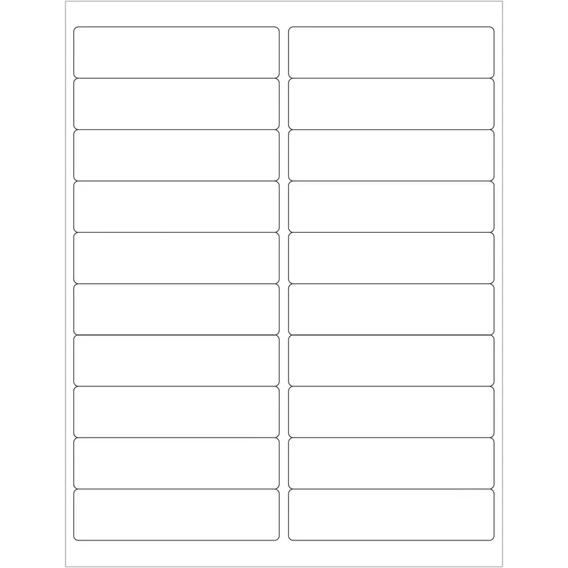 4 x 1" White Removable Rectangle Laser Labels 2000/Case