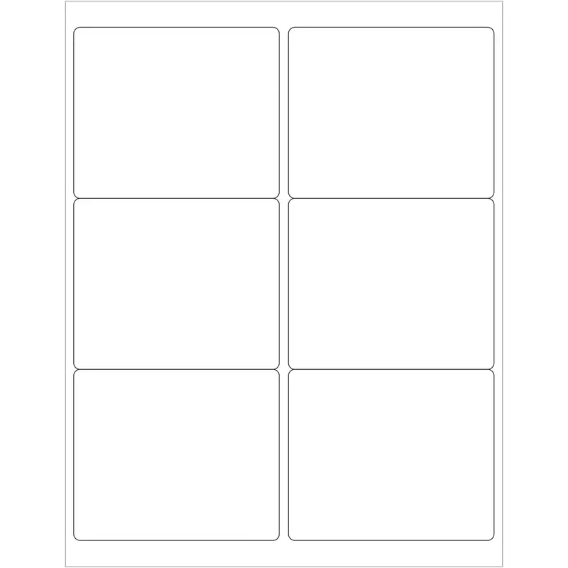 4 x 3 1/3" White Rectangle Laser Labels 600/Case