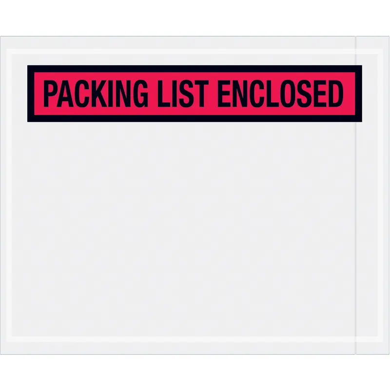 4-1/2 x 5-1/2 Packing List Enclosed Envelopes (Panel Face) - RED 1000/Case
