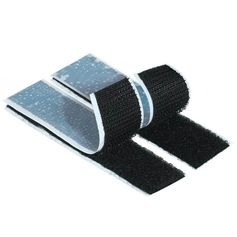 4" x 75 Feet Black Loop Individual Tape Strips