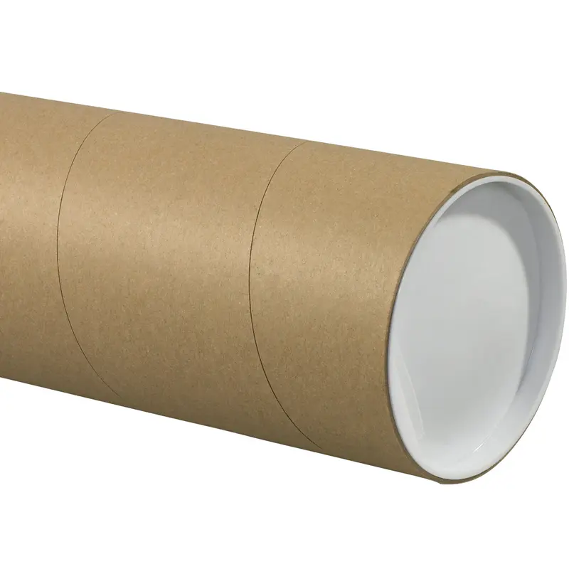 5 x 24 Brown Mailing Tubes With End Caps .125 Gauge 15/Case