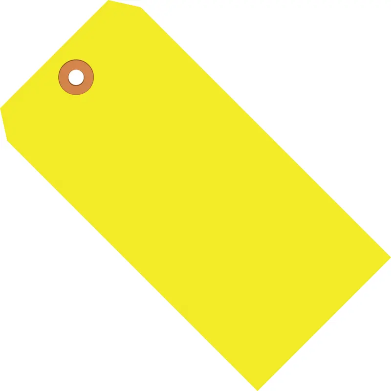 5 1/4 x 2 5/8 Fluorescent Yellow 13 Pt. Shipping Tags 1000/Case
