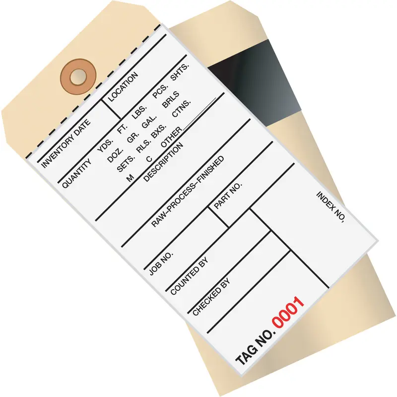 6 1/4 x 3 1/8 - (3000-3499) Inventory Tags 2 Part Carbon Style #8 500/Case