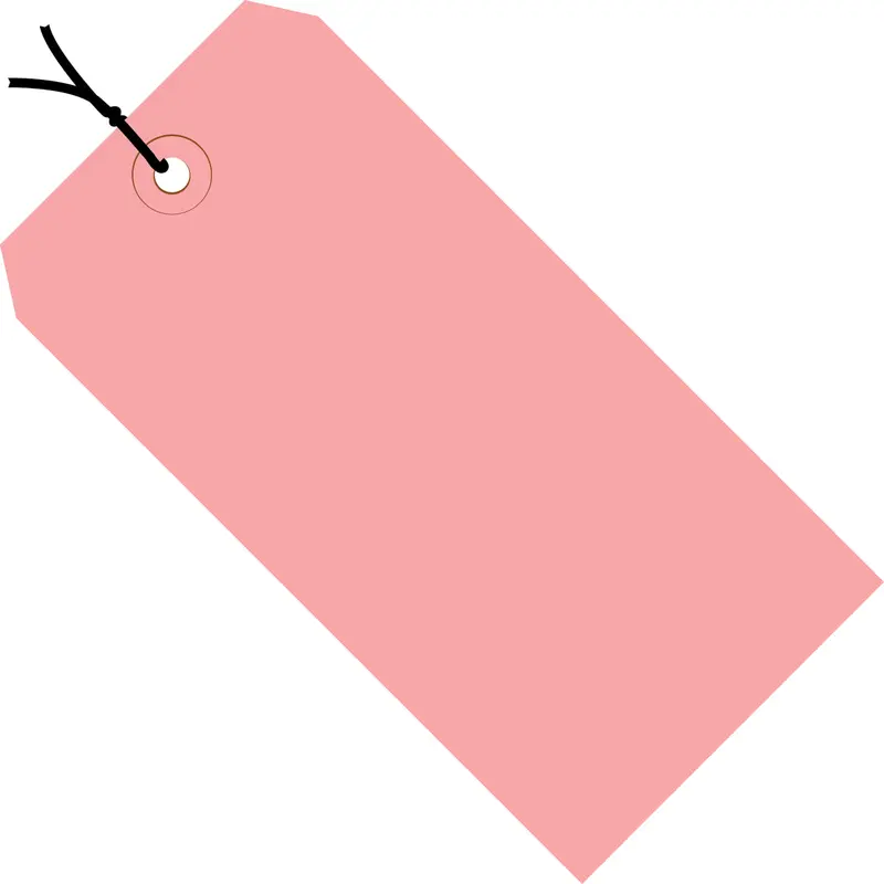 5-3/4 x 2-7/8 Pre-Strung Pink Tags (THICK BOARD - 13 POINT) 1000/Case