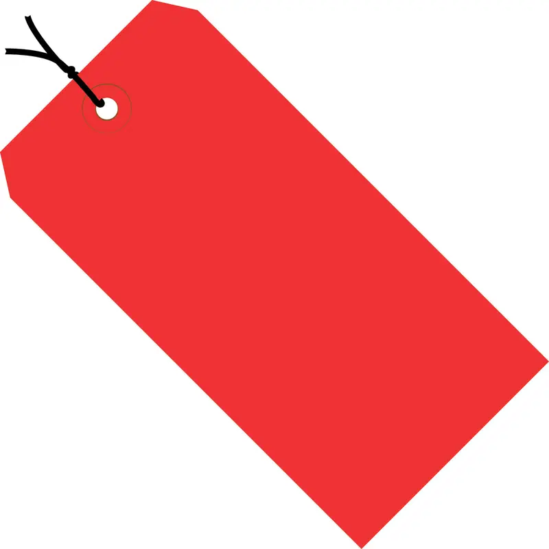 5-3/4 x 2-7/8 Pre-Strung Red Tags (THICK BOARD - 13 POINT) 1000/Case