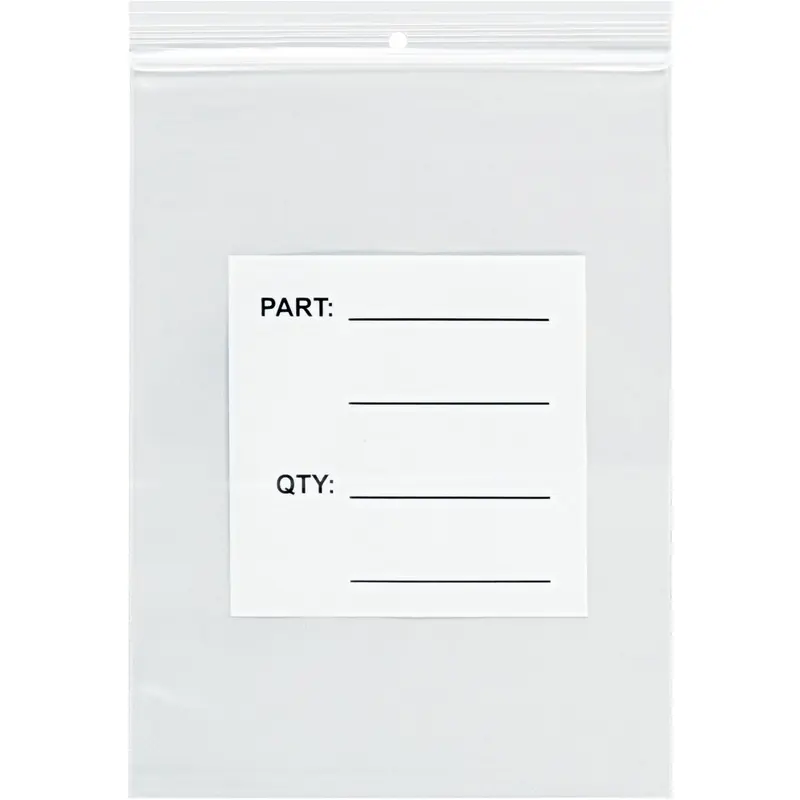 5 x 8 - 4 Mil Parts Bags w/ Hang Holes 1000/Case