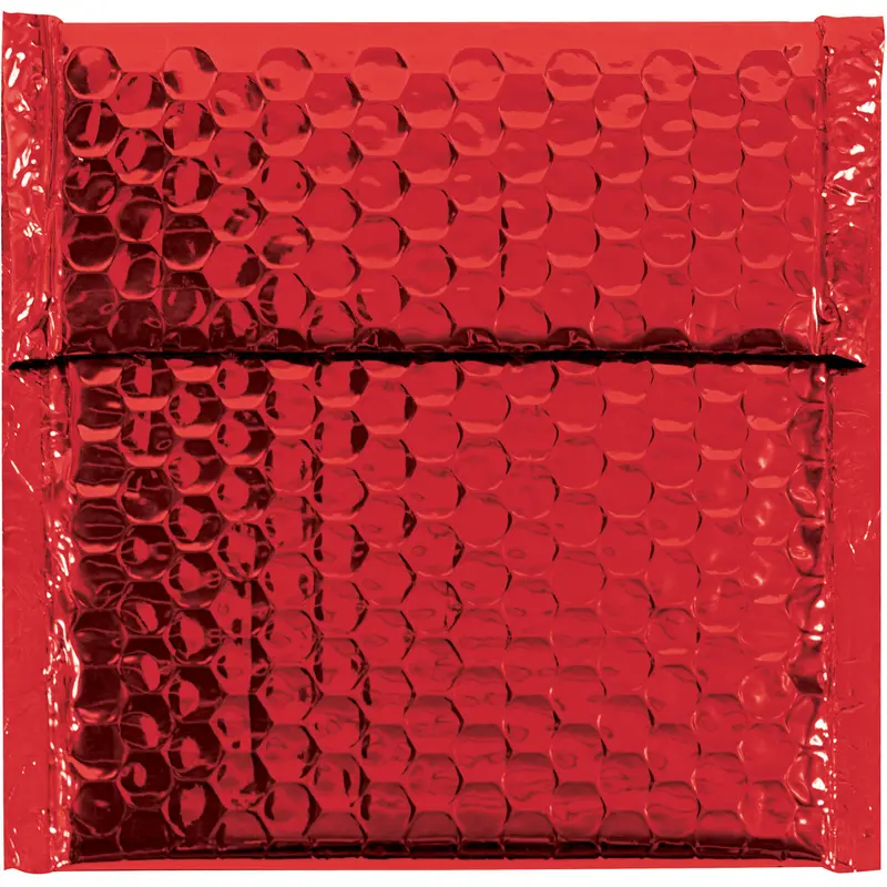 6 x 6 1/4 Red Metallic Bubble Mailers 72/Case