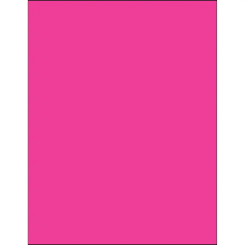 8 1/2 x 11" Fluorescent Pink Removable Rectangle Laser Labels 100/Case