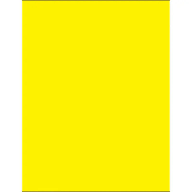 8 1/2 x 11" Fluorescent Yellow Rectangle Laser Labels 100/Case