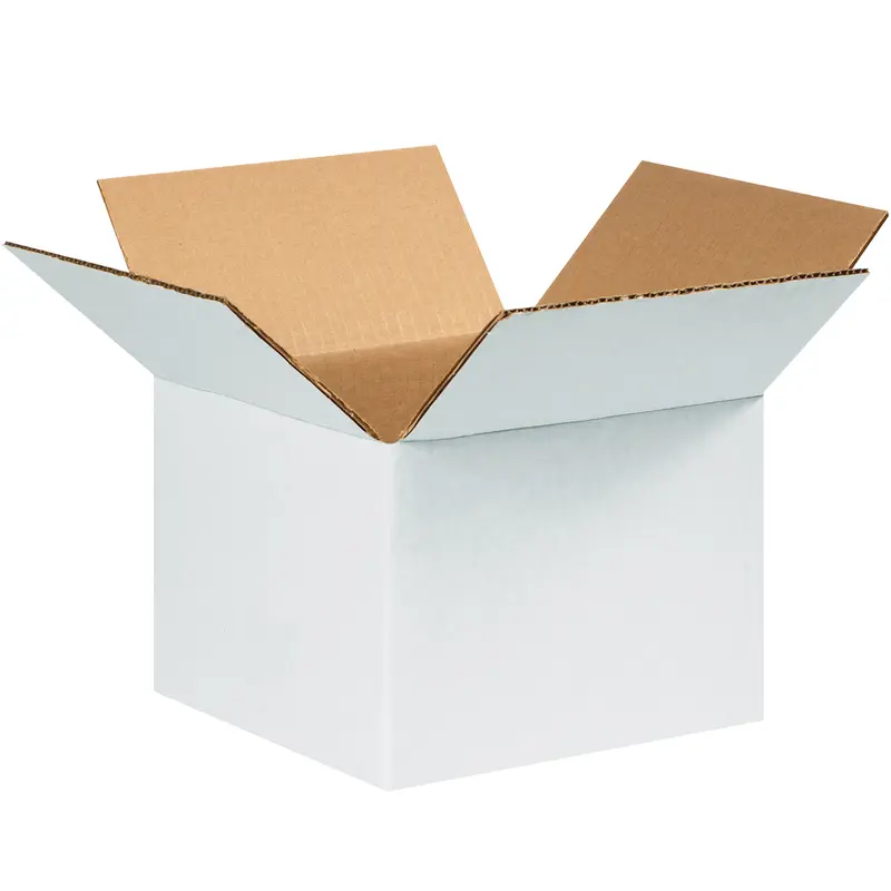 8 x 8 x 6 White Corrugated Boxes 25/Bundle
