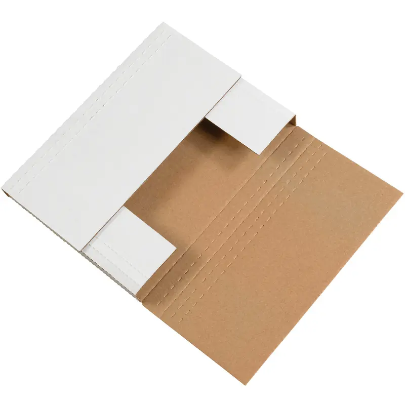 9 1/2 x 6 1/2 x 3 1/2 White Easy-Fold Mailers  50/Bundle