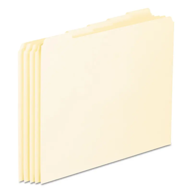Blank Top Tab File Guides, 1/5-Cut Top Tab, Blank, 8.5 x 11, Manila, 100/Box