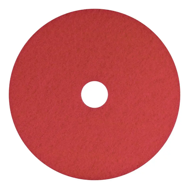 Buffing Pads, 15" Diameter, Red, 5/Carton