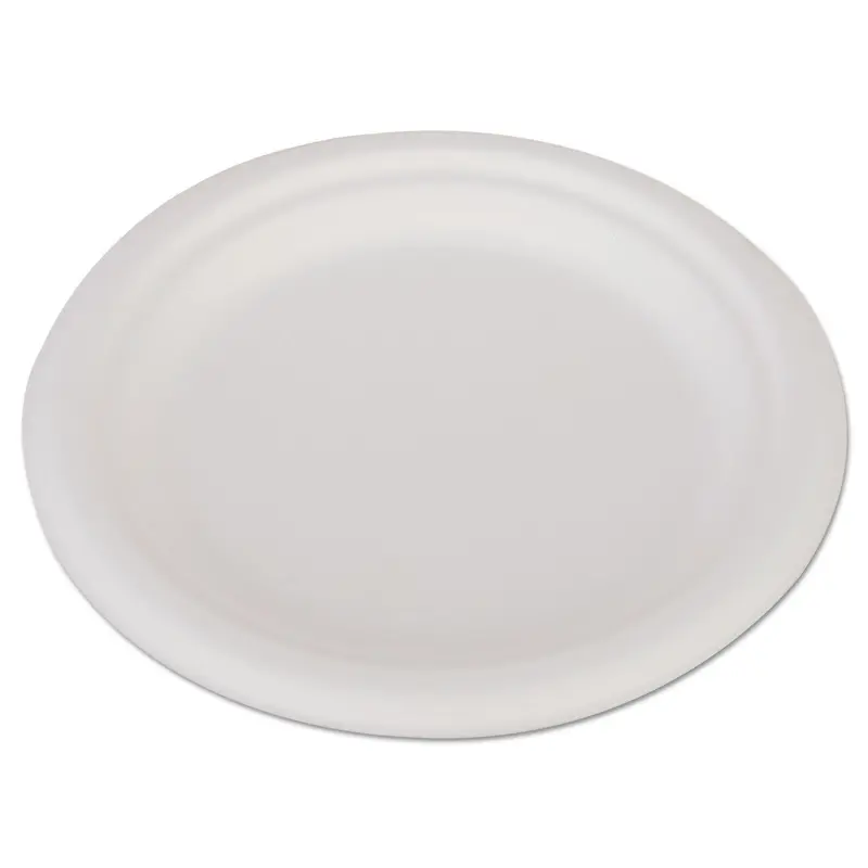 ChampWare Heavyweight Bagasse Dinnerware, Plate, 6", White, 1,000/Carton