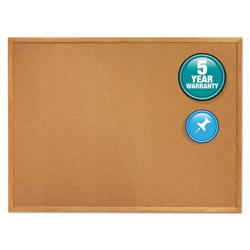 Classic Series Cork Bulletin Board, 96 x 48, Tan Surface, Oak Fiberboard Frame