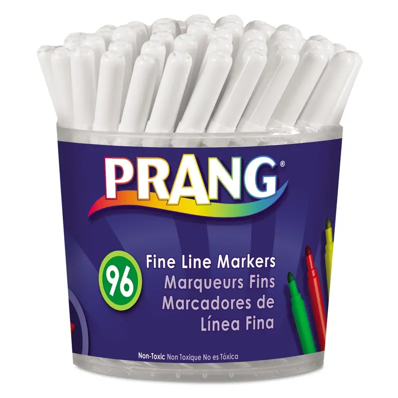 Fine Line Markers, Fine Bullet Tip, Assorted Colors, 96/Set