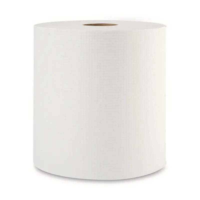 Hardwound Paper Towels, 1-Ply, 8" x 800 ft, White, 6 Rolls/Carton