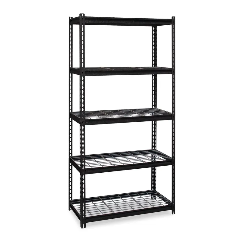 Iron Horse 2300 Wire Deck Shelving, Five-Shelf, 36w x 18d x 72h, Black