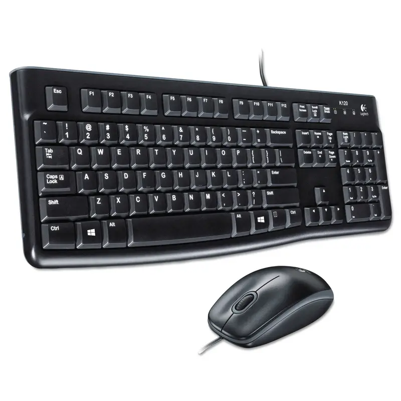 MK120 Wired Keyboard   Mouse Combo, USB 2.0, Black