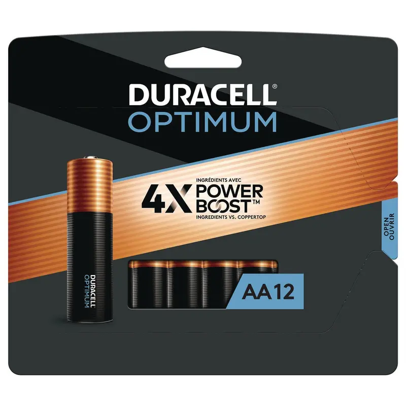 Optimum Alkaline AA Batteries, 12/Pack