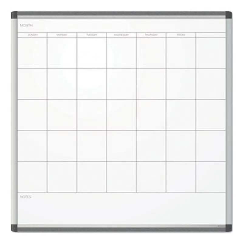 PINIT Magnetic Dry Erase Undated One Month Calendar, 35 x 35, White