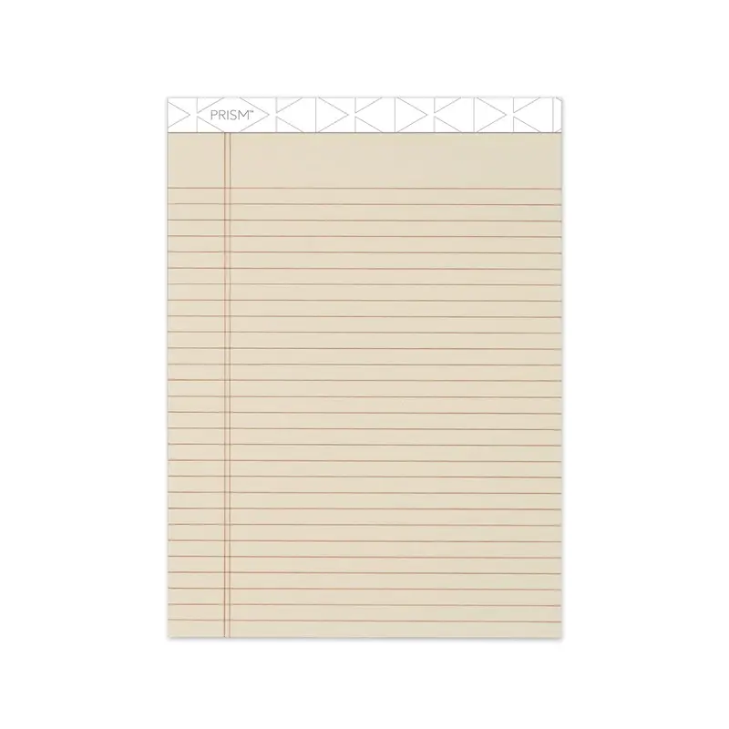 Prism   Colored Writing Pads, Wide/Legal Rule, 50 Pastel Ivory 8.5 x 11.75 Sheets, 12/Pack