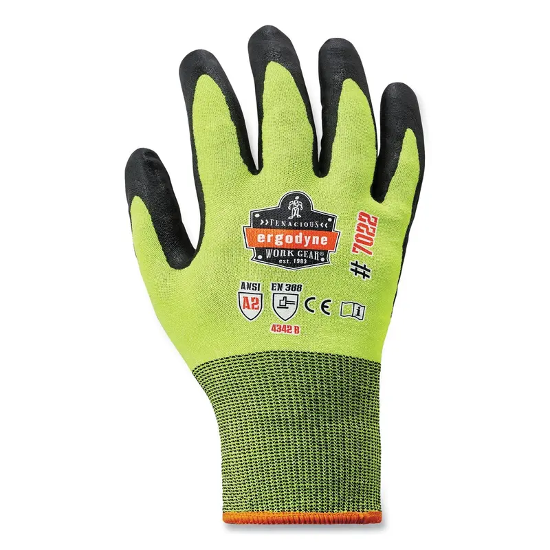 ProFlex 7022 ANSI A2 Coated CR Gloves DSX, Lime, Large, Pair