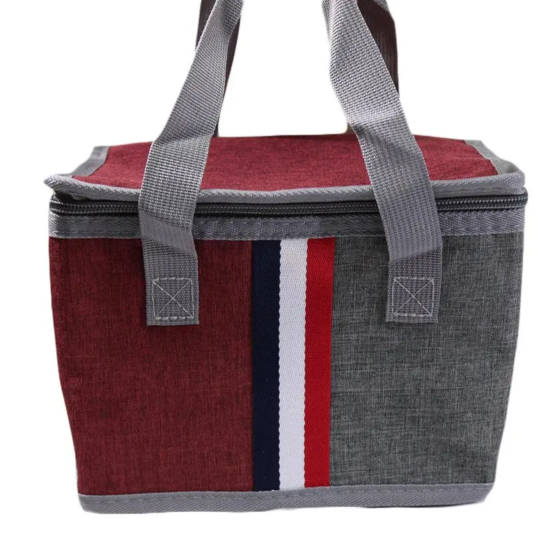 Lunch box Insulated food bag for work Picnic bag / 010Bordo