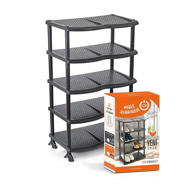 zgen Plastik  Black Mars 5-layer Shoe Rack