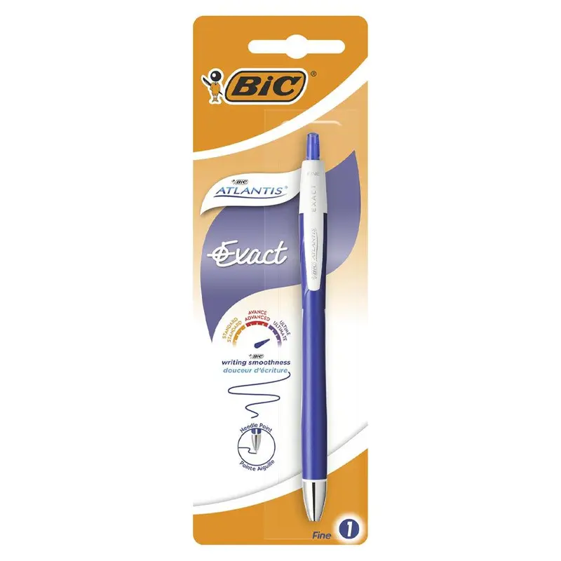 (NET) BIC Atlantis Exact Blue Pen