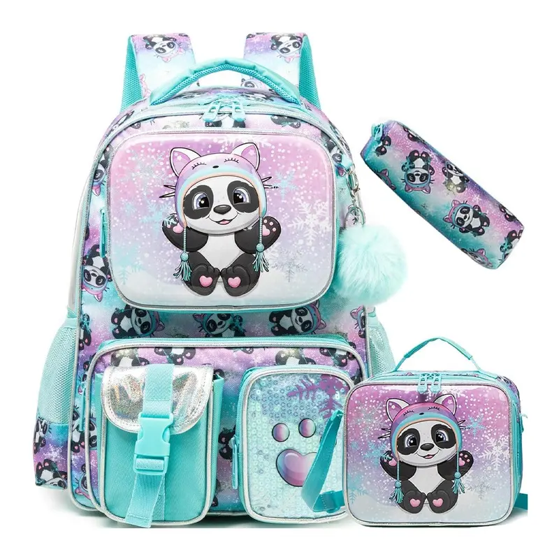 (NET) Cute School Backpacks Set Of 3 Pcs / 17304-3Panda
