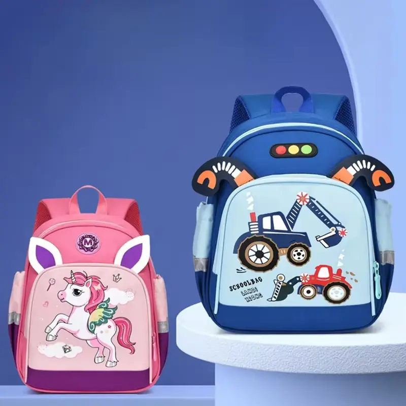 (NET) Children Cute Cartoon Shoulder Bag Kindergarten SchoolbagUnicorn / Pink
