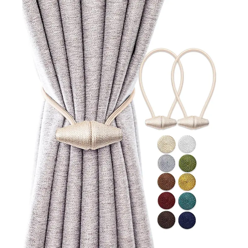 (net) Conical Curtain Magnetic Buckle Strap Non Perforated Curtain BuckleGrey