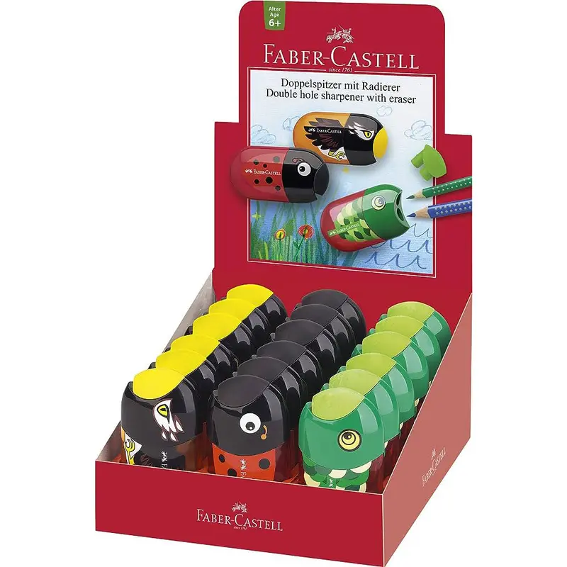 (NET) Faber Castell Sharpener-Eraser / 183525 / 183526 / 183527Green