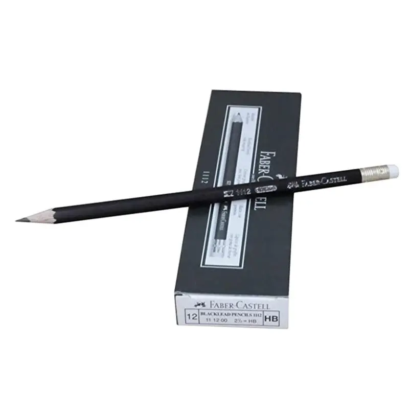 (NET) Faber Castell  Blacklead Pencil With Rubber HB Black - 12 Pieces / 14058