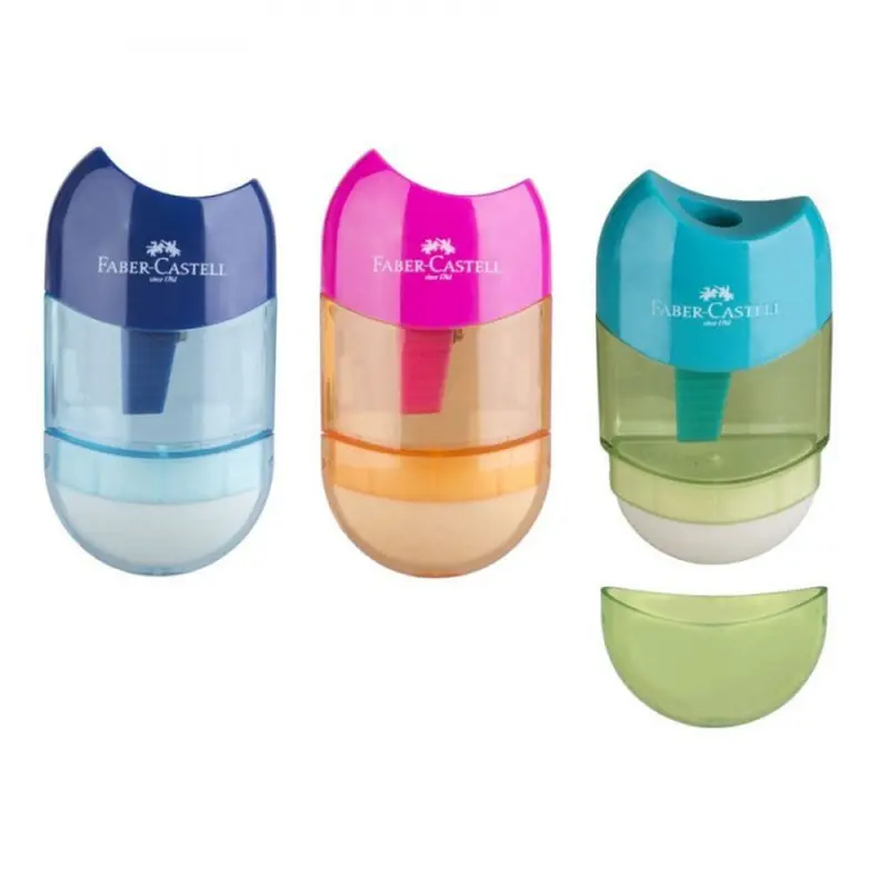 (NET) Faber Castell Sharpener-Eraser SH w/barrel TRD20 Assnavy