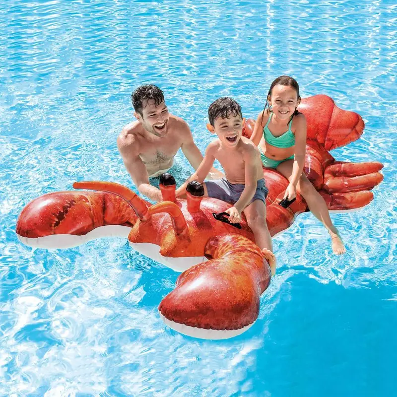 (NET) Intex 57533 Inflatable Ride-On Lobster-for Swimming Pools, Red
