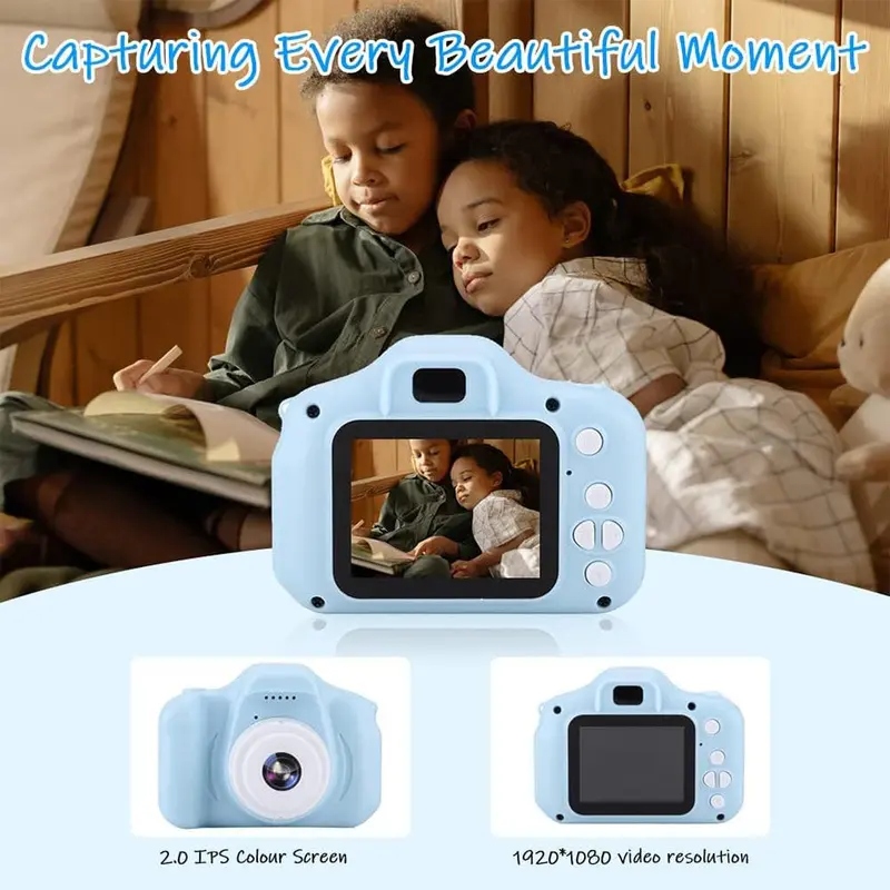 (Net) Kids Camera Kids 1080P Kids Digital Camera 2cm Mirror Acting Kids Mini Toys / 099492Blue