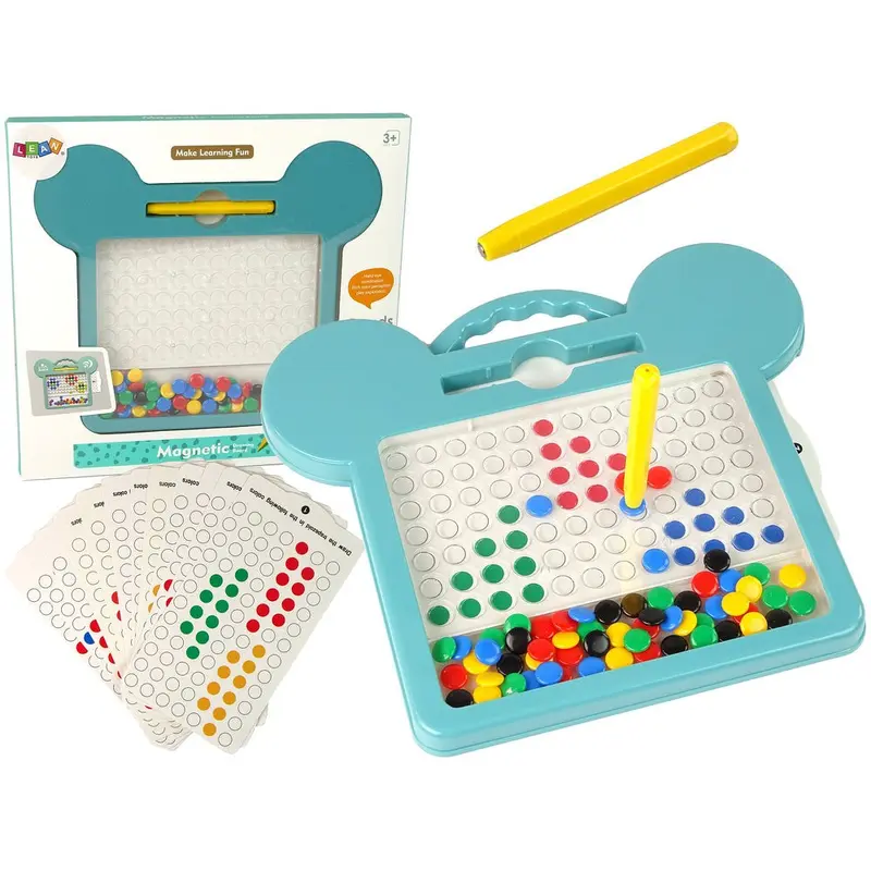 (NET) Magnetic Board Shapes Pictures Beads Drawing CardsGreen