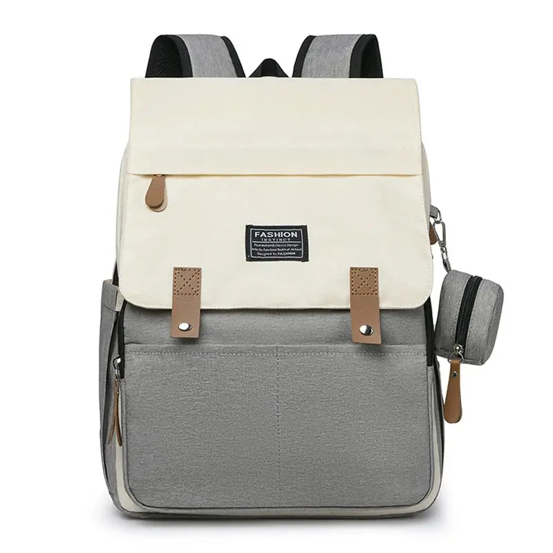 (Net) Multi-Functional Diaper Bag Backpack Travel Baby Nursing Bag Large Capacity Mommy BagGrey