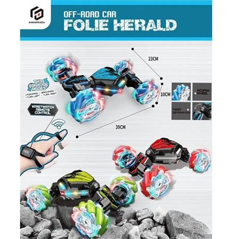 (NET) Offroad Wrist-Watch Remote Control Car with Light and MusicRed