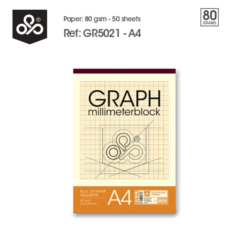 (NET) OPP Graph Millimeterblock -  80 gsm - 50 sheets / 21 x 29.7 cm - A4