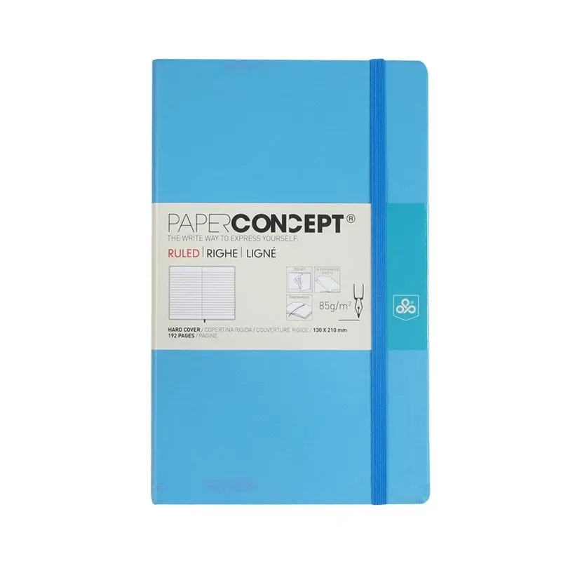 (NET) OPP Paperconcept Executive Notebook PU Fluo Hard Cover line / 13 x 21 cm