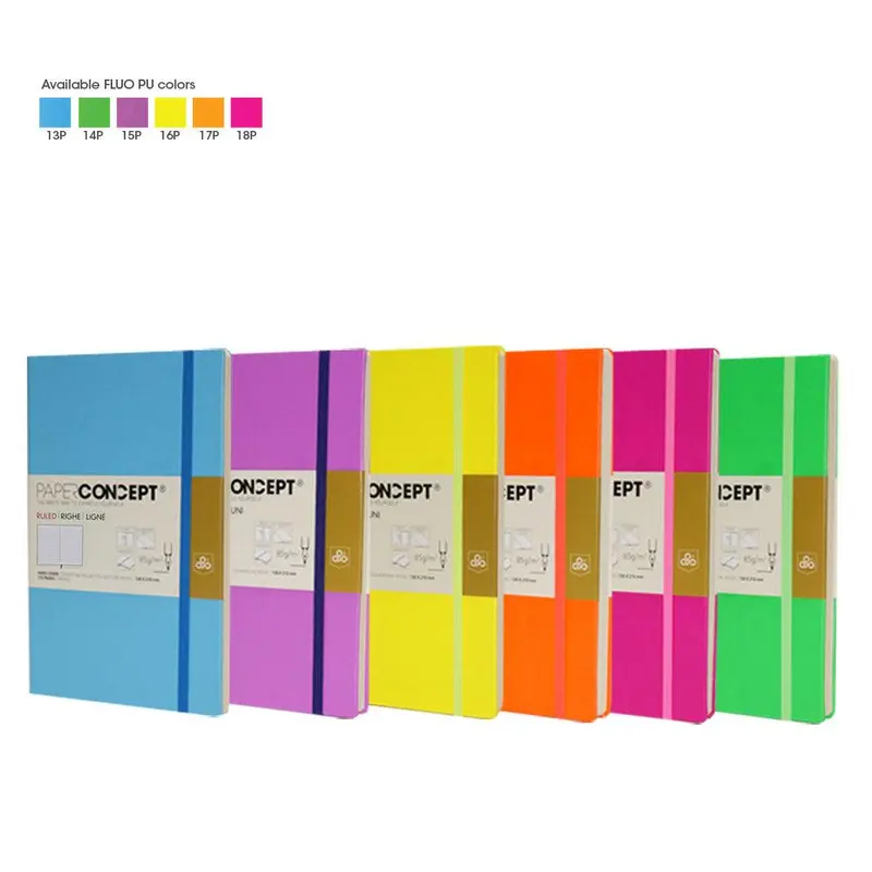 (NET) OPP  Paperconcept Executive Notebook PU Fluo Hard Cover Line / 2129.7 cm