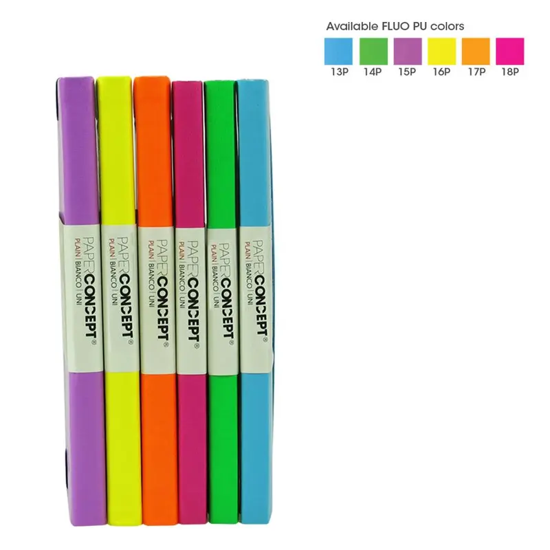 (NET) OPP Paperconcept Executive Notebook PU FLUO Hard Cover Plain / 2129.7 cm
