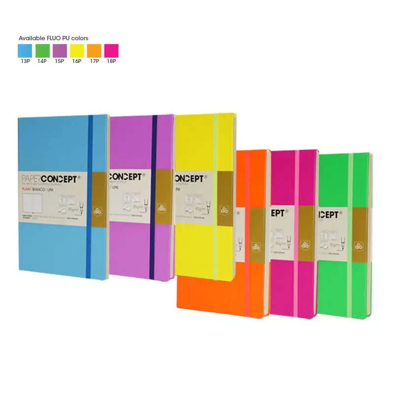 (NET) OPP  Paperconcept Executive Notebook PU Fluo Soft Cover Plain / 2129.7 cm