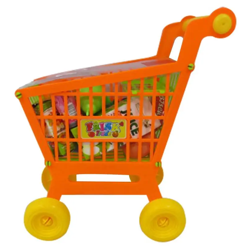 (NET) Shopping Cart With Plastic Items Toys