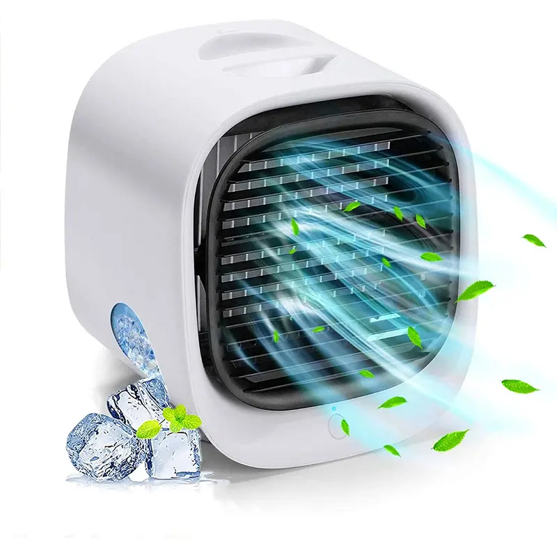 (NET)Portable Air Cooler Conditioner Usb Rechargable Humidifier Purifier Room Cooling 3 Adjustable SpeedsPink