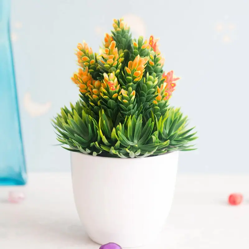 **(NET)**Artificial Plants Bonsai Small Tree Pot Plant Flowers Table Decoration Decor / 22FK172Orange