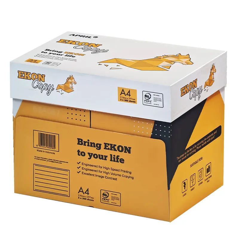 *NET* EKON Copy Paper 5-Ream, Box  2500 Sheets Paper- A4 Size, 80gsm